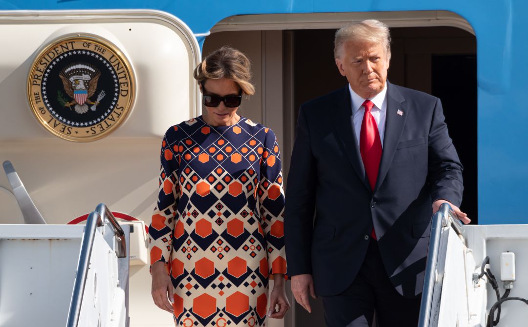 Donald Trump y Melania Salida de la casa blanca