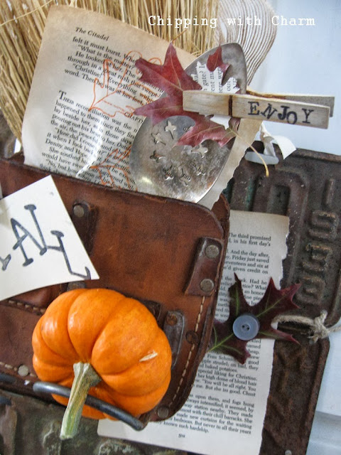 Chipping with Charm, Layers of Fall Door Decor via http://www.chippingwithcharm.blogspot.com/