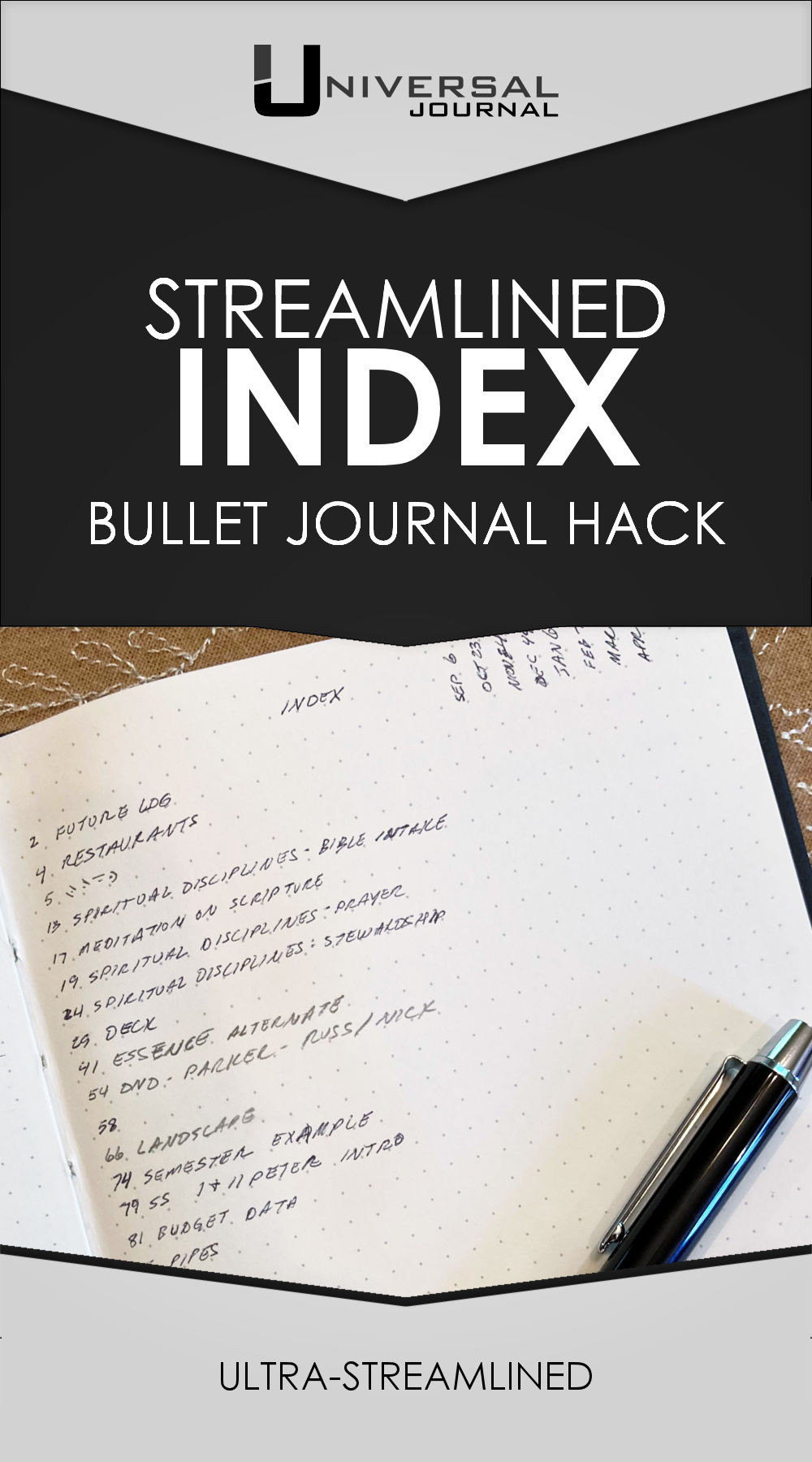 Universal Journal Index Streamlined