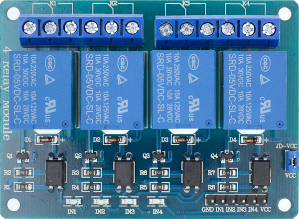 4ри канално реле модул