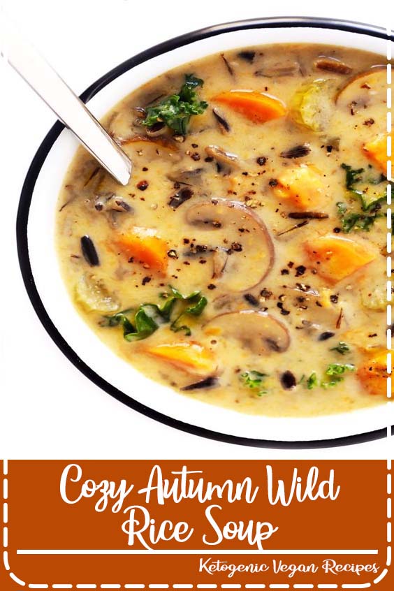 This Cozy Autumn Wild Rice Soup is the perfect fall comfort food! It's easy to make in the Instant Pot (pressure cooker), Crock-Pot (slow cooker), or on the stovetop. It's loaded with sweet potato, kale, mushrooms and other autumn veggies. It's easy to make gluten-free or vegan, if you would like. And it's SO delicious. | Gimme Some Oven #soup #dinner #vegetarian #glutenfree #vegan #comfortfood