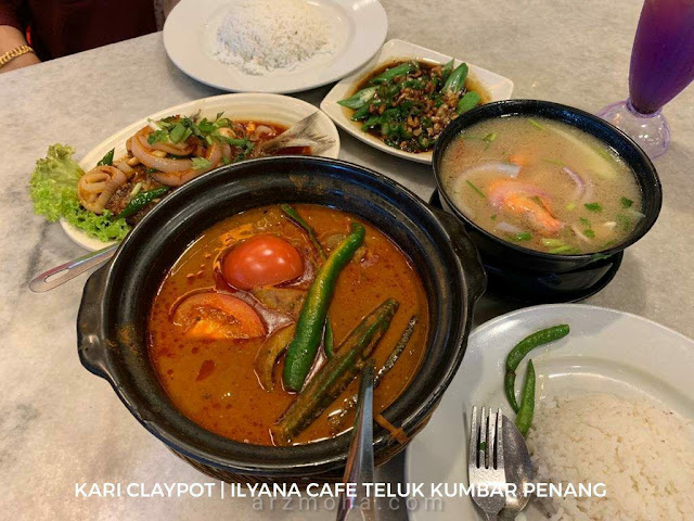 kari claypot, ilyana cafe, teluk kumbar, food hunter penang, kedai makan berdekatan lexis suites penang, mee udang,