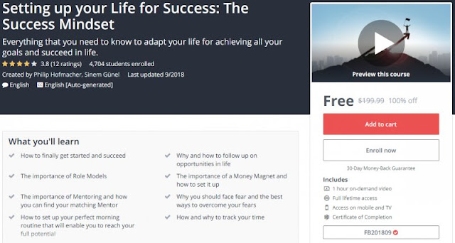 [100% Off] Setting up your Life for Success: The Success Mindset| Worth 199,99$ 