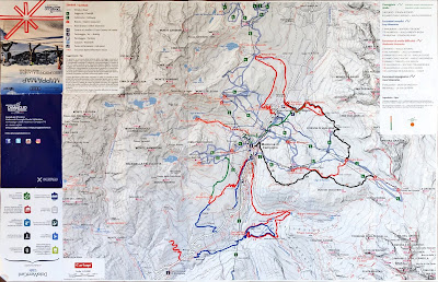 Winter hiking trails map for Madonna di Campiglio.