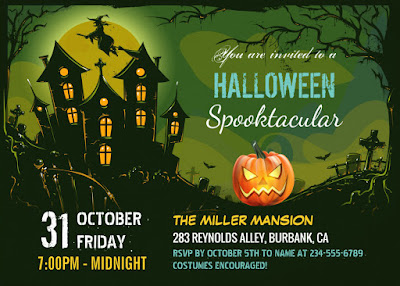  Halloween Spooktacular Party Creepy Haunted House Card