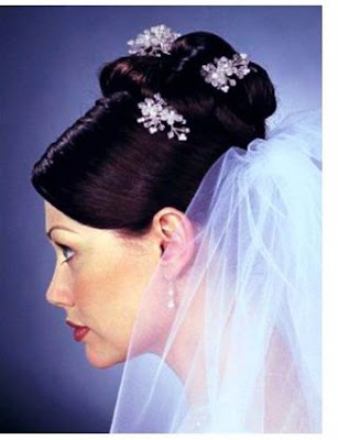 wedding updos with birdcage veil