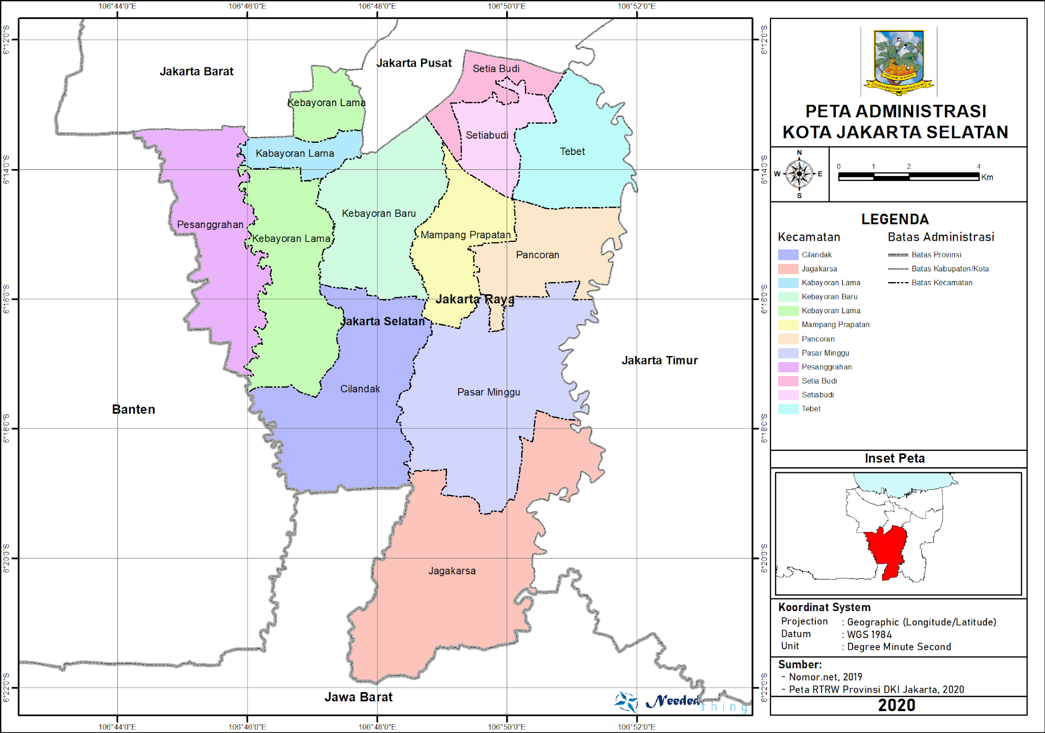  Peta  Administrasi Kota Jakarta  Selatan Provinsi DKI  