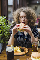 a women tasting food