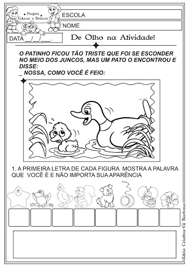 Atividade Contos de Fada Patinho Feio