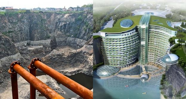 china underground hotel 2 فندق ضخم تحت الأرض في شنغهاي بالصين ، مشروع جديد يتحدى الطبيعة
