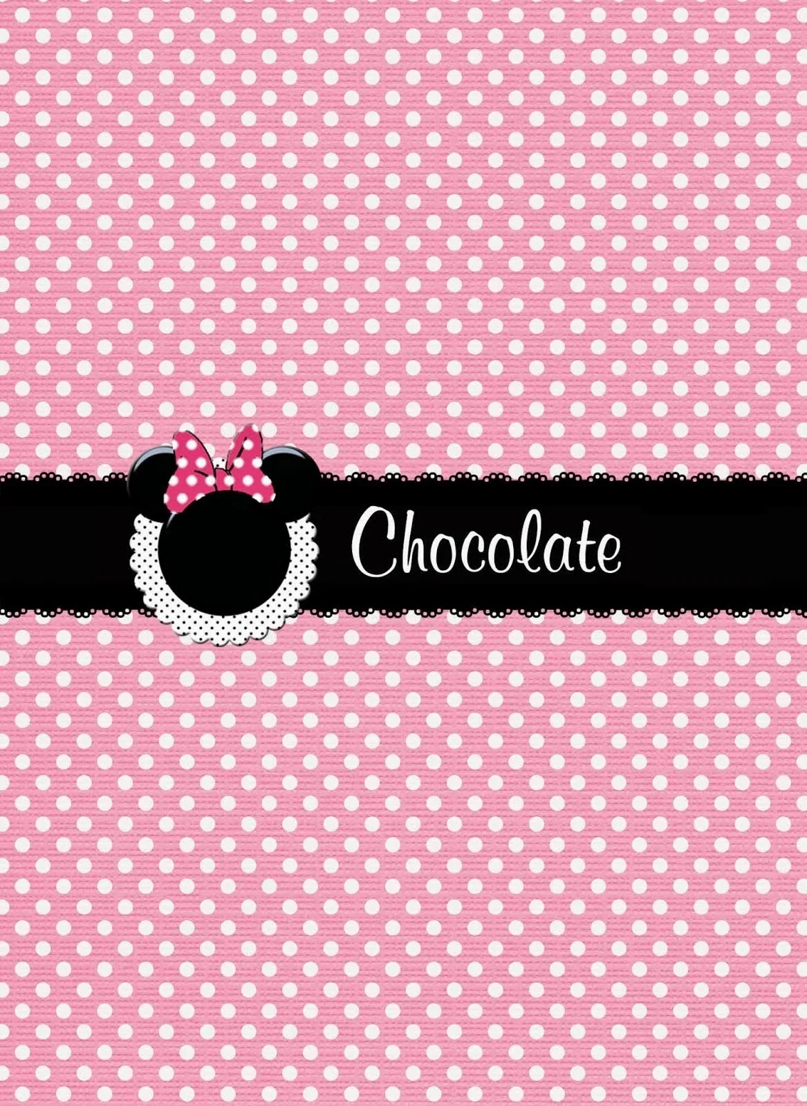 Pink Minnie Mouse Free Printable Labels. 