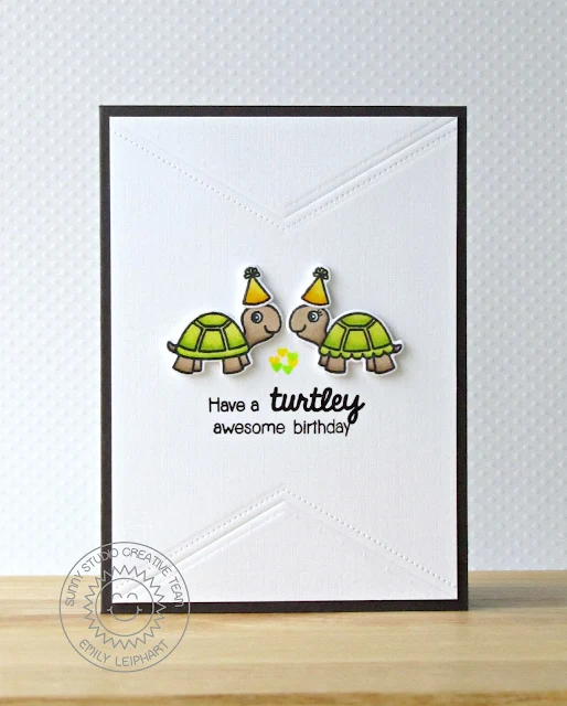 Sunny Studio Stamps: Turtley Awesome Birthday Card for Kids by Emily Leiphart.  