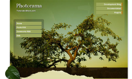 Free Blogger Photorama Green Nature Template