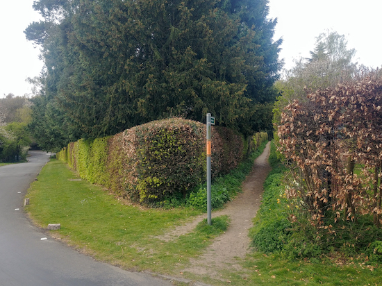 The footpath heading SW from Frithsden Copse (point 2)