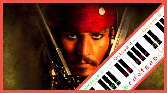 He's a Pirate - Hard Version (Pirates of the Caribbean Theme) Piano / Keyboard Easy Letter Notes for Beginners