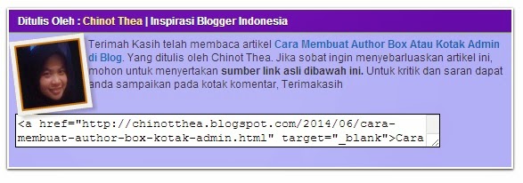 Cara Membuat Author Box Atau Kotak Admin di Blog