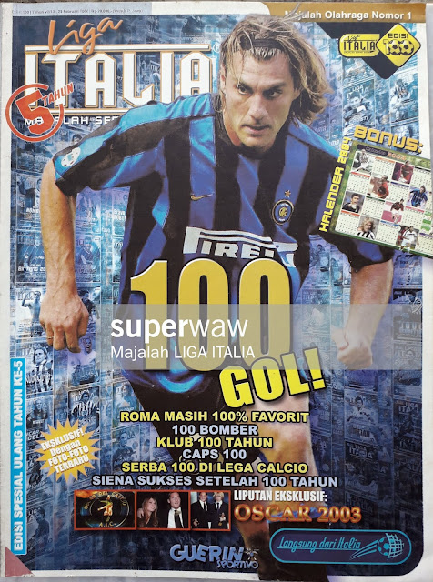 CHRISTIAN VIERI OF INTER MILAN ON MAGAZINE COVER