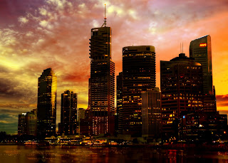 City_at_Sunset-Wallpaper