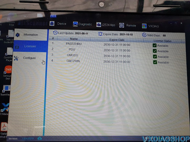 VXDIAG GDS2 No TIS Connection & No Valid Lease 4