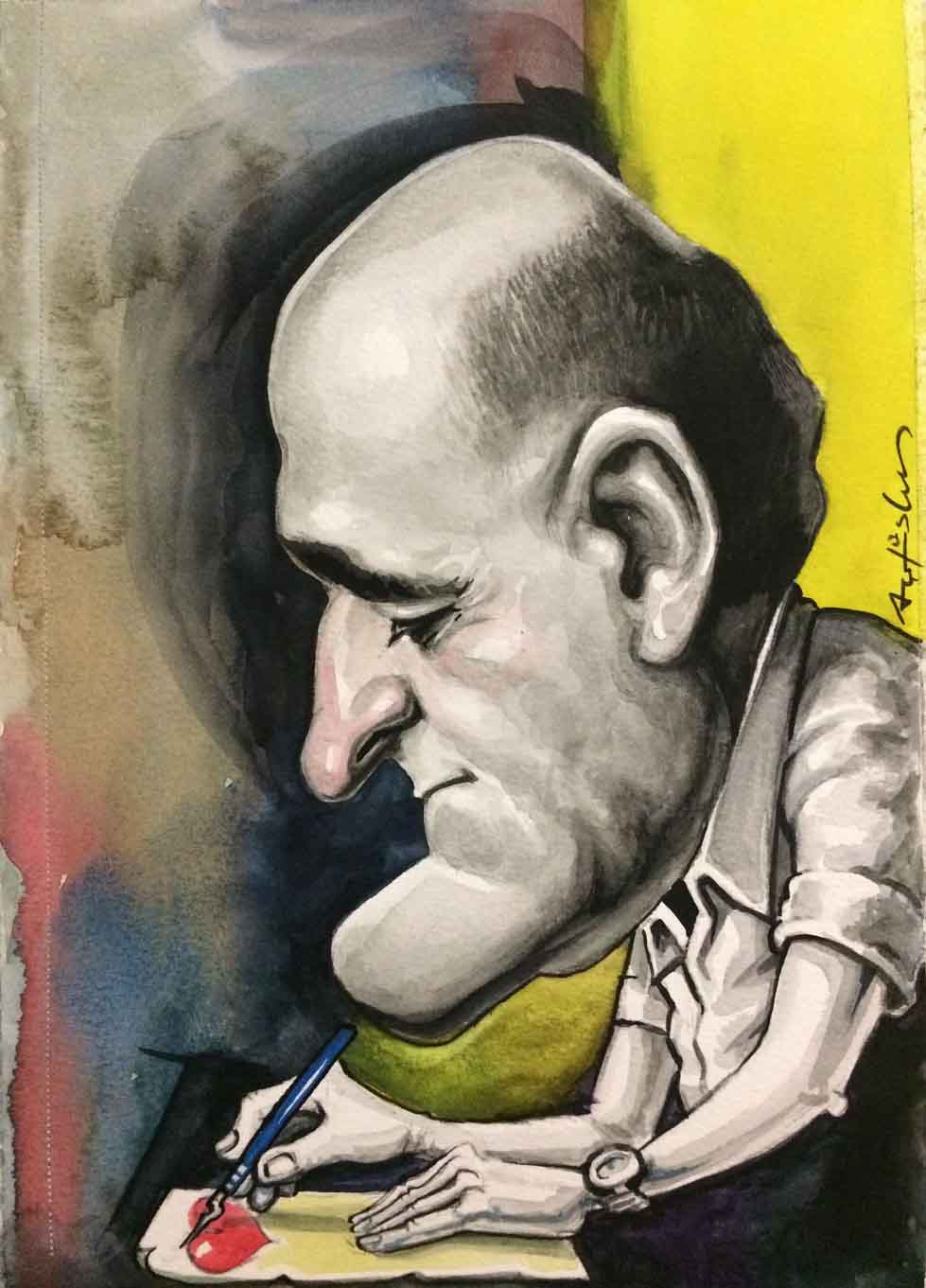 Alexander Saroukhan .. Caricature By Halit Kurtulmus Aytoslu - Bulgaria