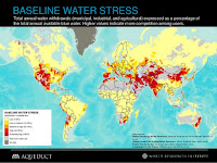 Baseline water stress (Credit: www.slideshare.net) Click to Enlarge.