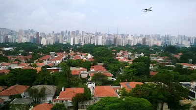 São Paulo Brazil Vista Plane Landing Metropolis