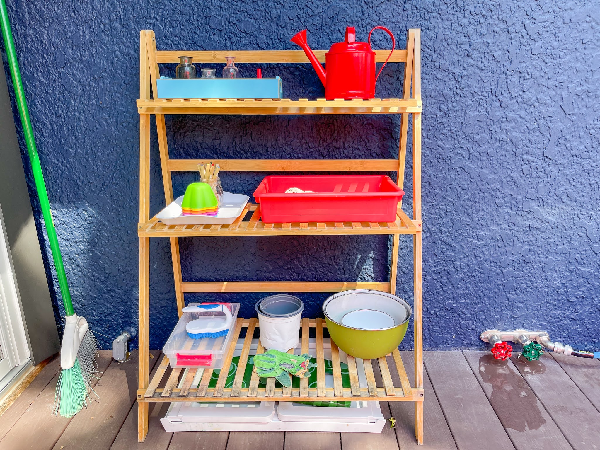 Outdoor Montessori Activity and Work Shelf