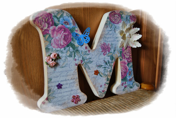 LETRAS  ADORNADAS CON DECOUPAGE