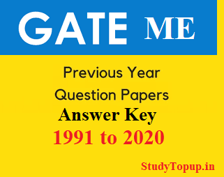 Complete GATE Mechanical Previous Question Papers with Answers Key : 1991 - 2020