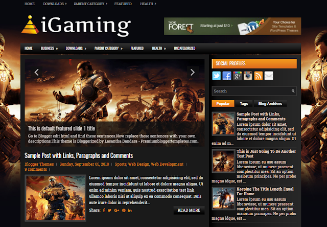 iGaming Free Blogger Template