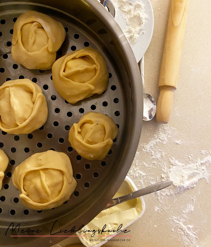 russische Manty mit Kartoffelfüllung