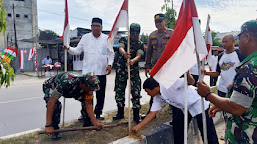 Danramil 06/Peusangan Beserta Unsur Muspika Himbau Warga Agar Kibarkan Bendera Merah Putih