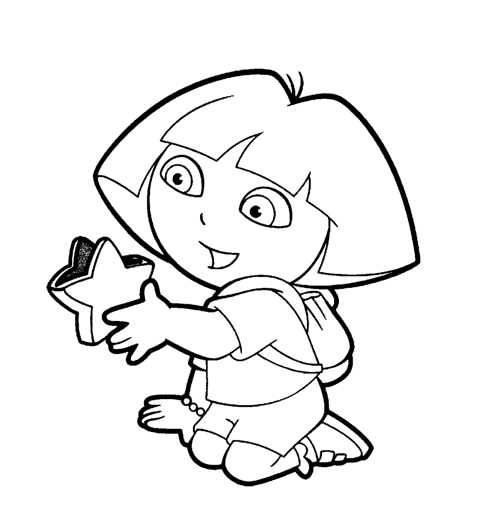 Imagens encantadoras de Dora, a Aventureira, para imprimir e colorir!