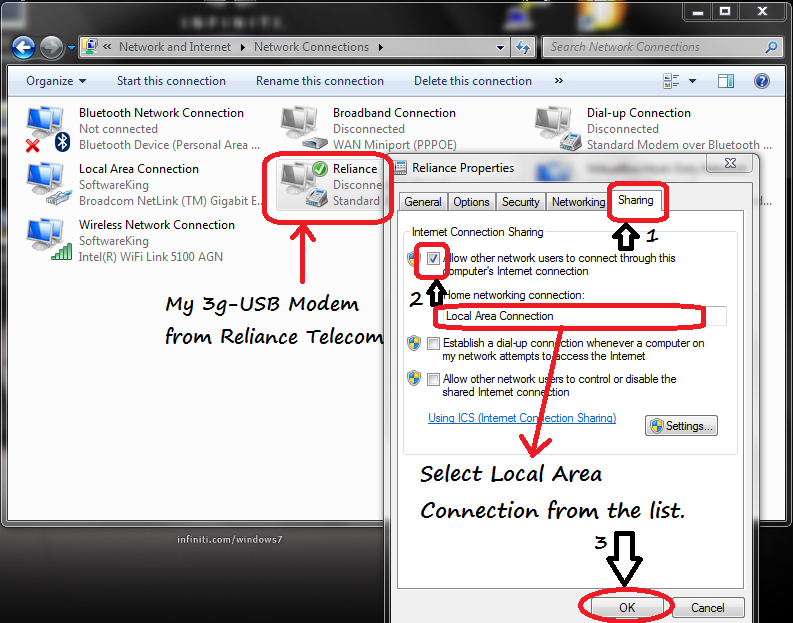 ^~ Software King™ ~^: How To Share 3G/Broadband USB Modem 