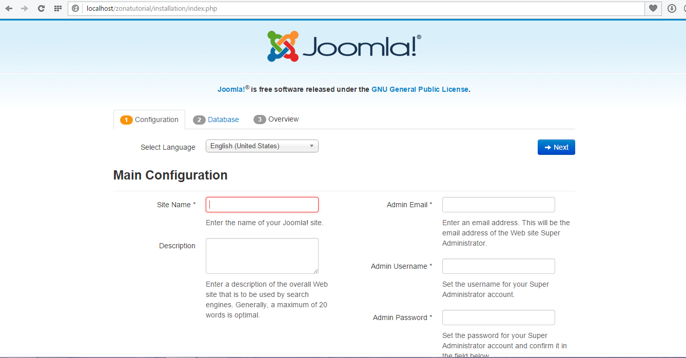 Tutorial Instal Joomla 3.3 di Localhost Menggunakan XAMPP 