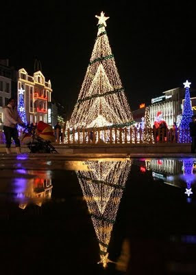 Cities Decorated With Lights Christmas Celebrations