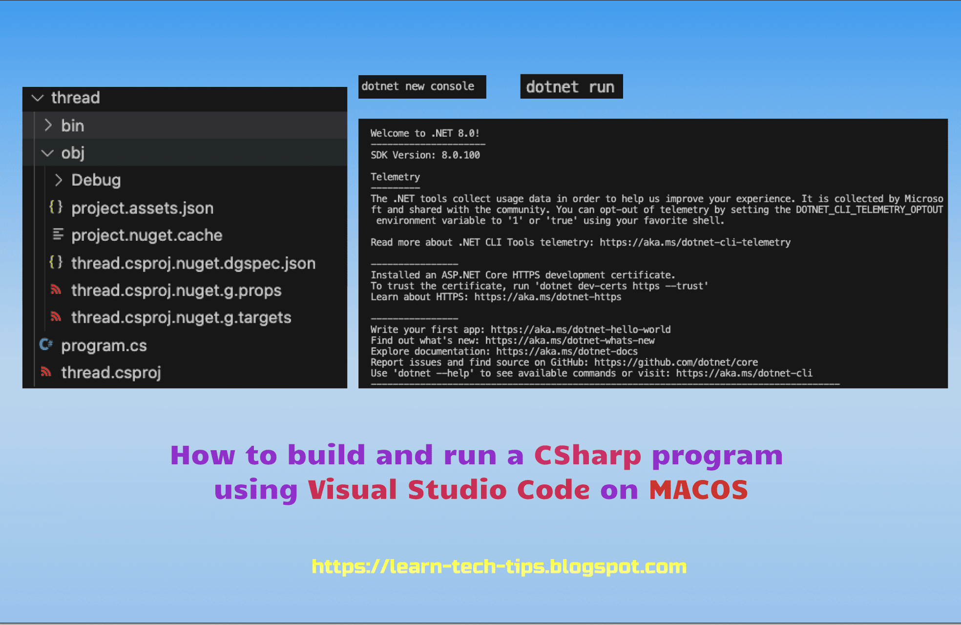 How to build and run a C# program using Visual Studio Code on MacOS