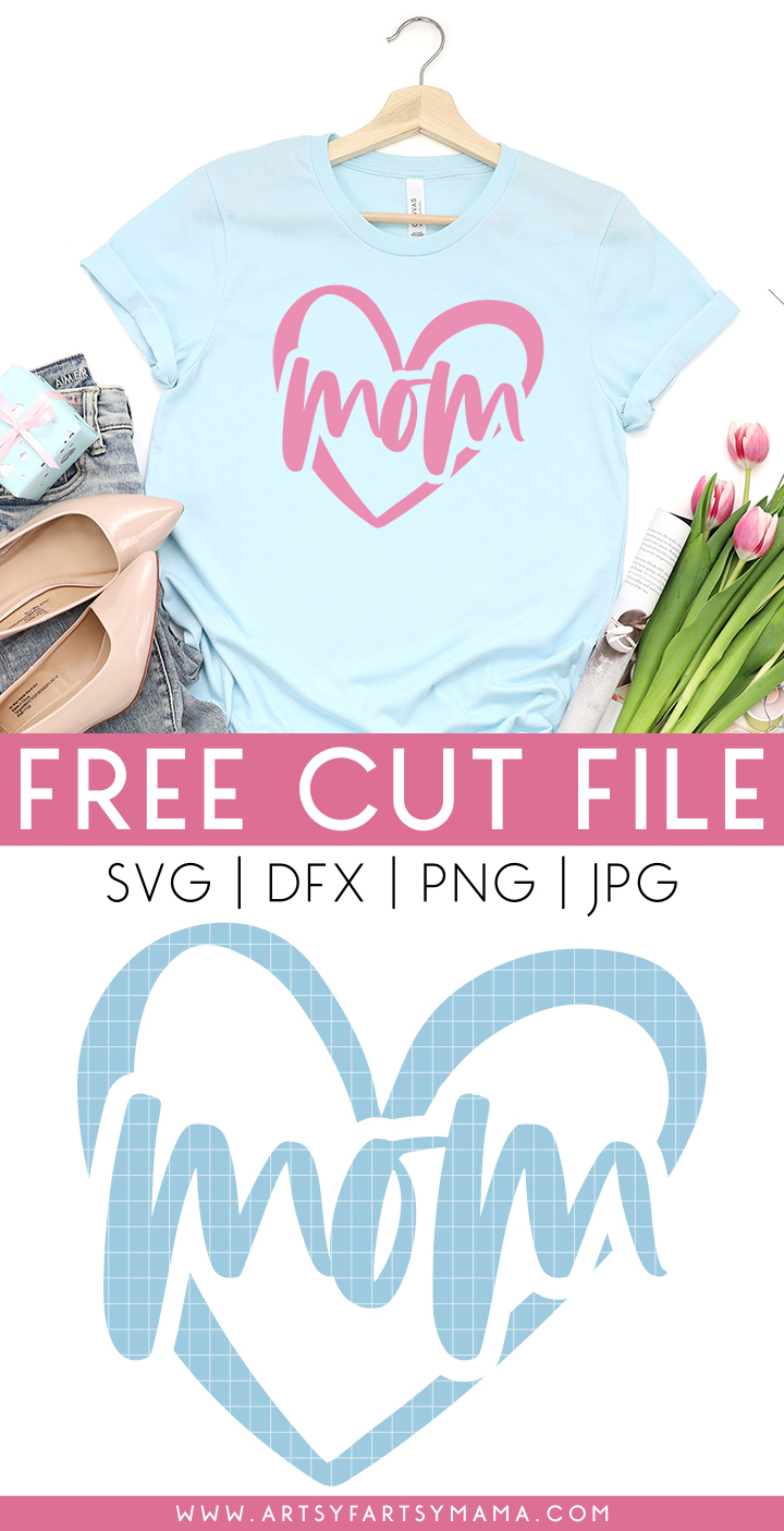 Free Mom Heart SVG Cut File