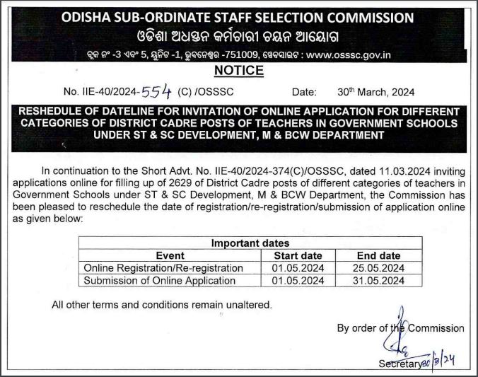 OSSSC Recruitment 2024