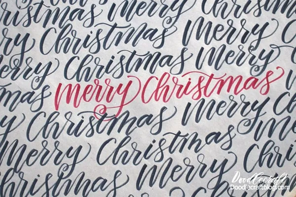 You can add more details to your lettering, including little white snowflakes with the Gelly roll pen.   Highlight the right edges of the red Merry Christmas or outline the letters too for more emphasis.