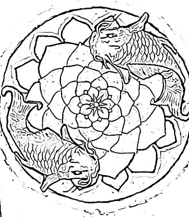 The Holiday Site: Fish Mandala Coloring Pages Free and Downloadable