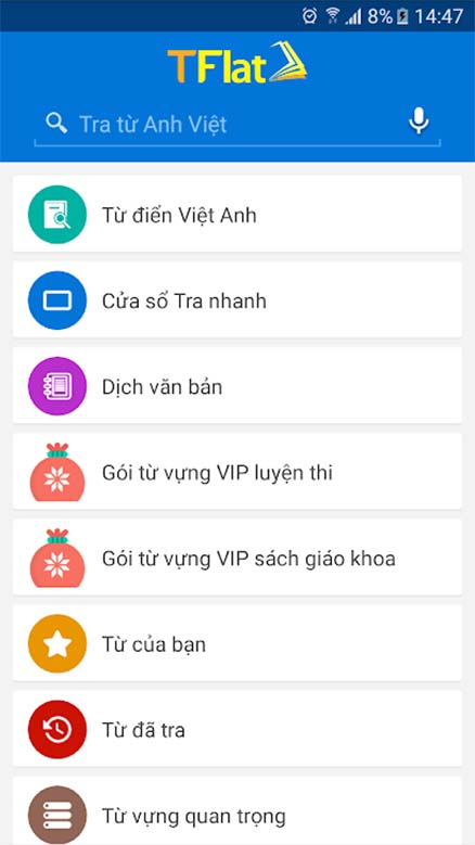 Tải từ điển TFlat Dictionary - Dịch Anh Việt cho máy tính, PC, laptop, Android c4