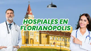 Doctor y doctora, título de la nota y la imágen del hospital de Florianópolis