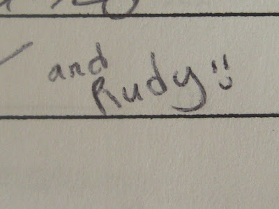 Picture of Rudy's name signed on the zumba sign in sheet