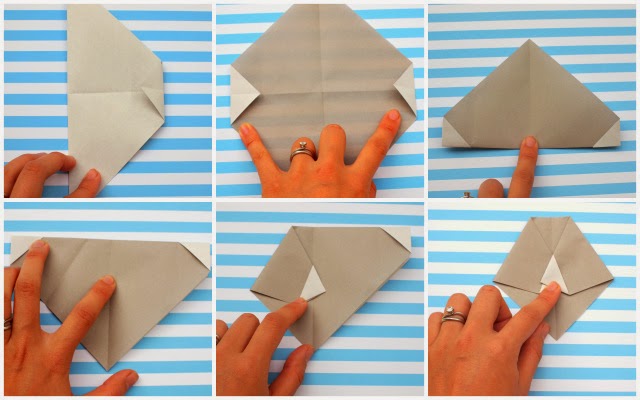 how to fold origami faces with kids- steps 7-12