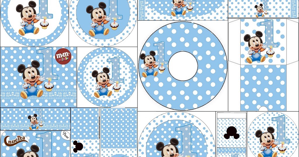 Mickey Primer Ano Con Lunares Etiquetas Para Candy Bar Para Imprimir Gratis Oh My Bebe