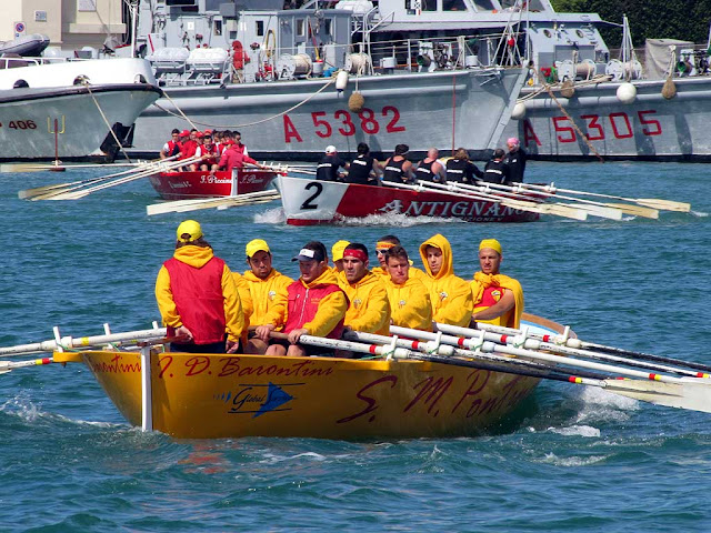 Venezia, San Marco Pontino, Antignano crews warming up for the Trofeo D'Alesio 2012, Livorno