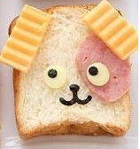 photo of sandwich styled to look like dog