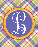 Free Printable Summer Plaid Monograms | A-Z Available for Instant Download | 8x10 design