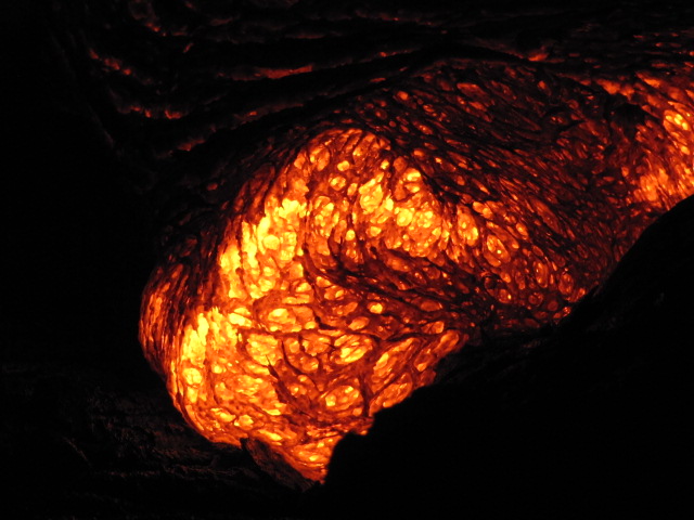 Extreme Close up of Lava Breakout